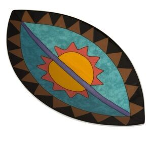 Fischer for Rosenthal Porcelain Bowl Modernist Star Approx 9” X 5” Colorful